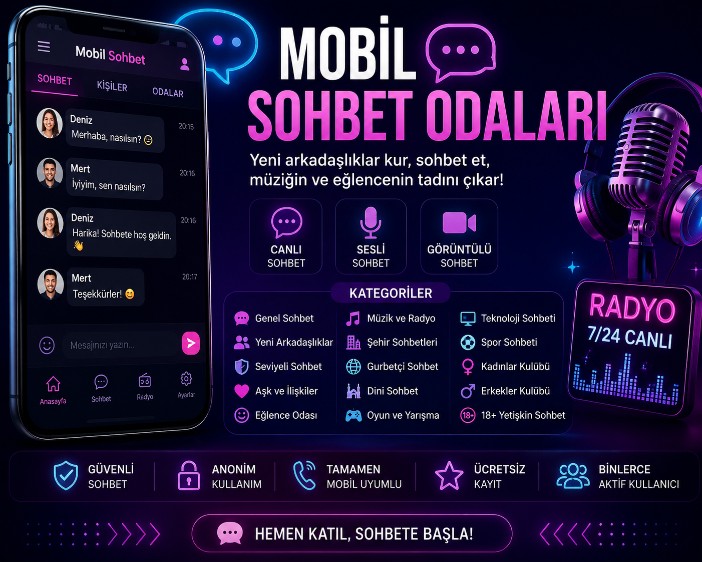 Seslidun Chat Sohbet – Yeni Nesil Mobil Sohbetin Buluşma Noktası